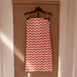 Orange and White Chevron Mini Dress